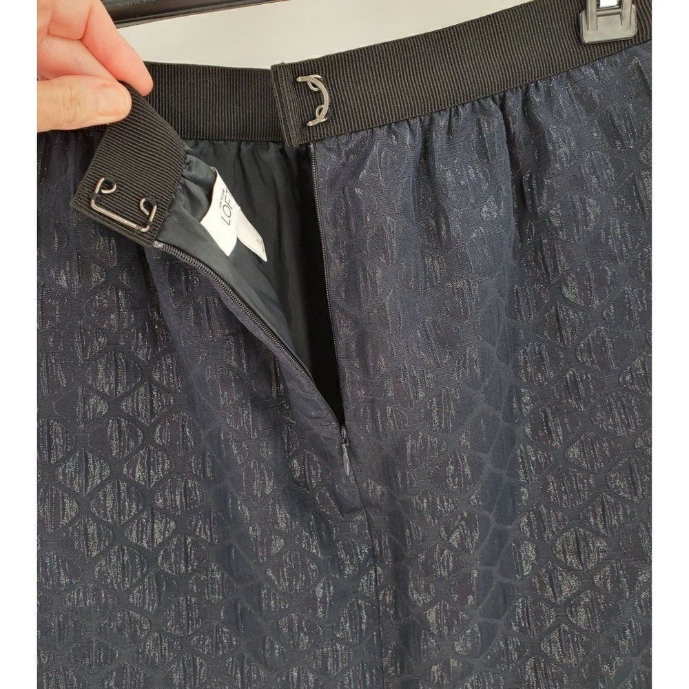 Ann Taylor Loft Skirt Mini Blue Geometric Metallic Women's Size 0 - Picture 6 of 9